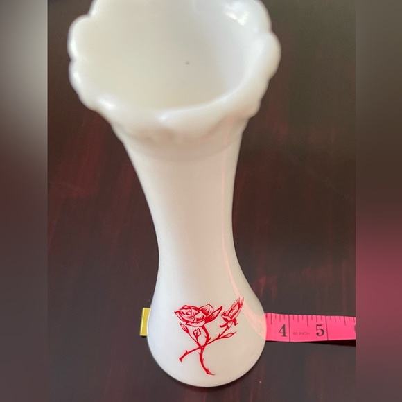 Milk Glass Rose Bud Vase 9” - Picture 8 of 8